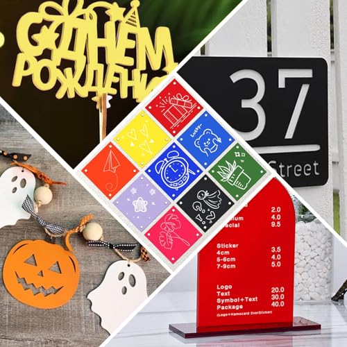 Image of KINLINK 12x12 Plexiglass Sheets 1 /8 inch Thick - 3mm Colored Cast Acrylic Sheet,Plastic Board Polycarbonate Sheet for DIY Project, Craft, Table top, Acrylic Sign Wedding Invitation 12 Pack