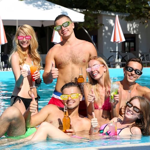 Image of Flutesan Personalized Rectangle Sunglasses with Marker Pens for Adult DIY Custom Birthday Wedding