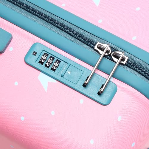 Image of NOVEX 22-Inch Disney Princess Trolley Suitcase for Girls Kids | Stylish Polycarbonate Luggage with 4 Spinner Wheels, 1 Main Compartment & Combination Lock | Perfect for Outing & Travel - Pink