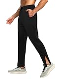 Men Joggers Pants Track Traning Running Athletic Workout Pants with Ergonomic Design and Ankle Zippers Black