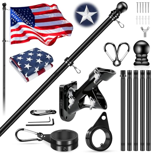 Black 6-Foot Metal Flag Kit
