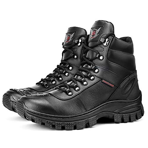 Bota Coturno Militar Masculino Couro Alto Conforto Tratorado (br_footwear_size_system, adult, numeri