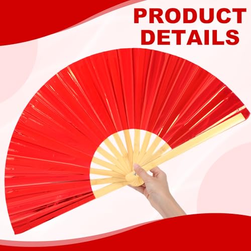 Image of Maitys Large Rave Fan Folding Handheld Fans 13'' Clap Fans for Line Dancing Clack Fan Holographic Festival Accessory for Martial Art Gift Performance, Includes 2 Pouch