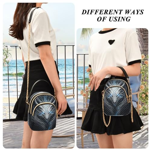 Bolso de hombro Black Dragon para mujer clásico retro miniatura 2