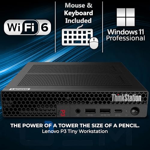 Image of Oemgenuine Lenovo ThinkStation P3 Tiny Workstation Intel i7-14700, Customized Computer, 16GB / 32GB / 64GB RAM DDR5, 512GB / 1TB / 2TB SSD, WiFi 6 + BT, RJ-45, DP Port, HDMI, Win 11 Pro - Black