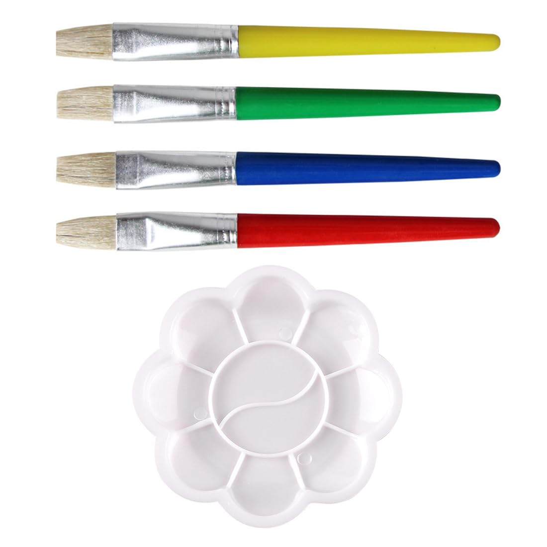 4 Piezas Pinceles Profesionales de Pintura Acrilica y Acuarela para para Niños con Cerdas de Nylon para Principiantes Artista Manualidades,con Paleta