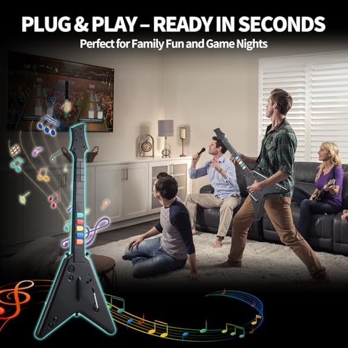 NBCP Wireless Guitar Controller for PlayStation 4, PC,PS4/PS3,Clone Hero, Fortnite Festival,Compatible with Guitar Hero & Rock,Plug-and-Play USB Receiver by NBCP - Image 9