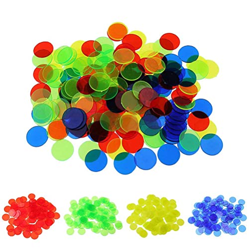 Plástico Mhs Bagima 10 * 6 * 2 100Pcs 19mm Transparente 4 Color Counters Clear Counting Chips Plasti