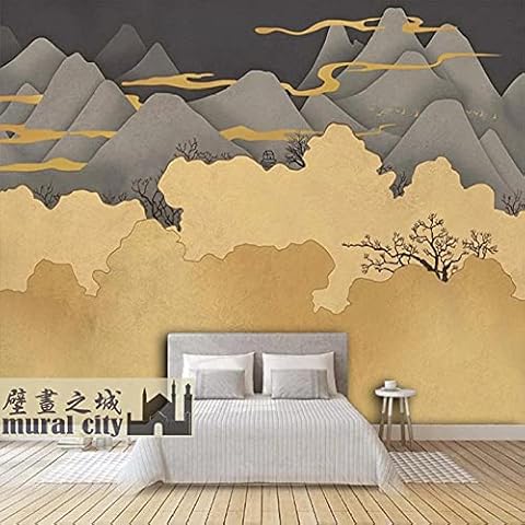 Nordic Style Light Luxury Living Room Wallpaper Japanese Minimalist Mountain Peak Wallpaper Japanese Style Mural TV Background wall-400cmx280cm Cover
