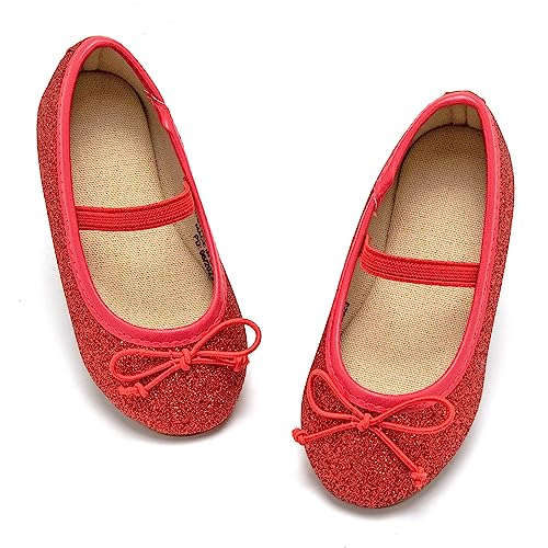 Image of GINFIVE Toddler Girls Dress Shoes Little Girls Mary Janes Ballerina Flats Shoes Toddler