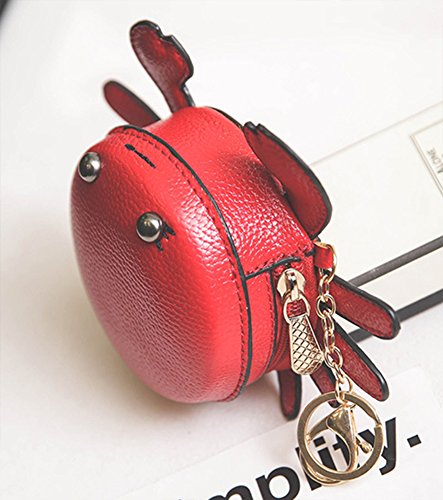 QZUnique Crab Coin Purse Mini Animal Cartoon Change Pouch with Keychain Cute Leather Wallet Key Bag for Women Kids3