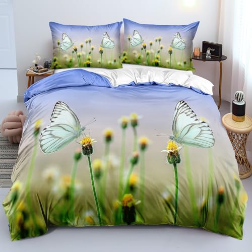 Housse de couette 240x260 cm blanc 3D parure de lit réversible 3 pièces