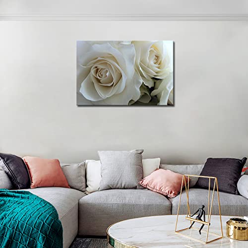 First Wall Art - Huge Roses In Pure White Wall Art Painting Pictures Print On Canvas Flower The Picture For Home Modern Decoration #TOP2