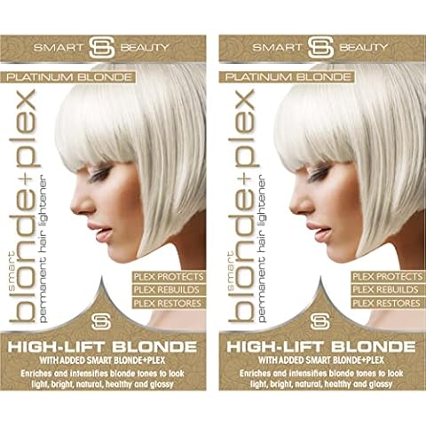 Smart Beauty Platinum Blonde Hair Dye Permanent with Plex Anti-Breakage Technology that Protects Rebuilds Restores Hair Structure, Permanent Hair Colour, Bleach Hair Dye, (Pack of 2) Cover