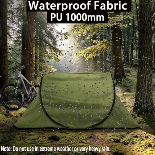 CMINGJ Portable pop up Camping Tent with Double Door Design, Folding Mosquito Net Tent with Storage Bag, Suitable for Camping, Hiking and Outdoor Activities, Adjustable Size, Easy Setup, Army Green