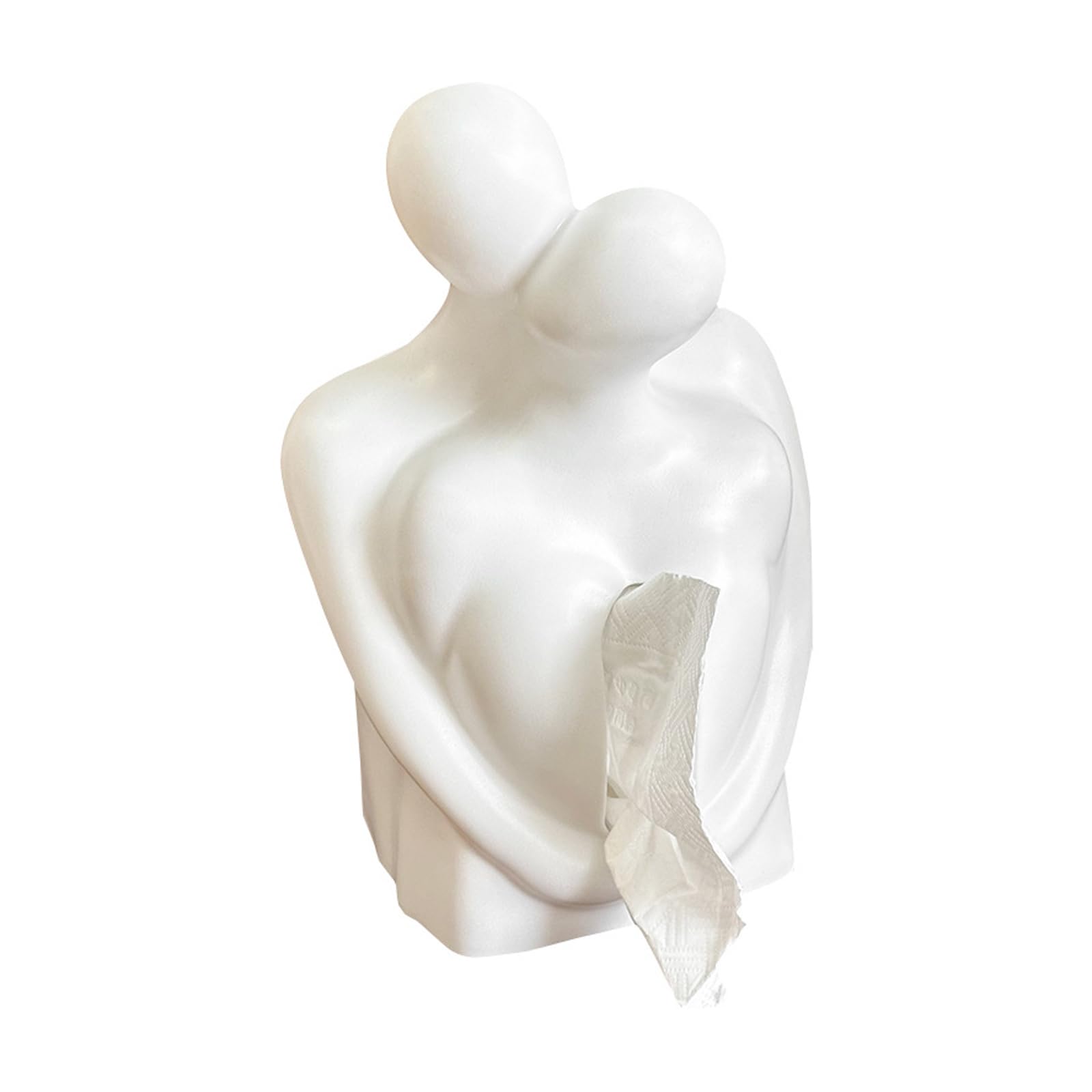 HZBB Expressive Hugging Sculpture Tissue Storage Box Practical Paper Towel Container for Home Decoration and Bedroom Use Hugging Figure Tissue Box