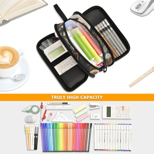 Image of Custom Animals Pencil Case Box Boys Girls Personalized Name Large Pencil Pouch Stationery Pen Bag Organizer for Kids Adults School Office