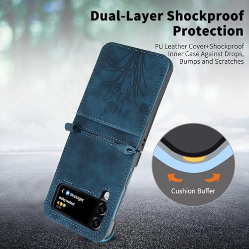 Funda Samsung Z Flip 3 5G Asuwish protectora que soluciona espacio tarjetas 5
