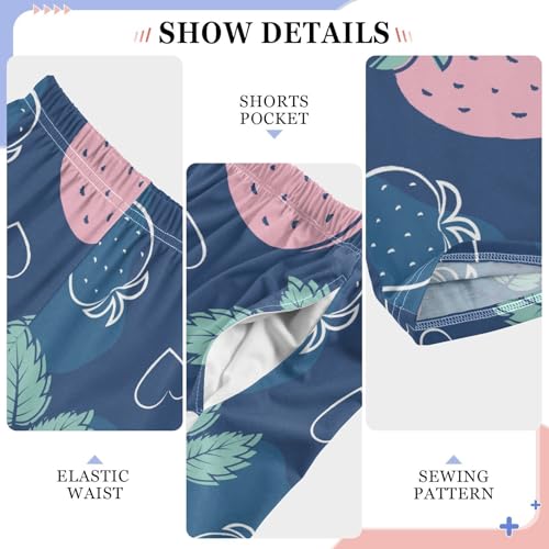 ZZKKO Strawberry Cartoon Hearts Boys Pants for Kids Jogger Pants with Pockets S-XL4