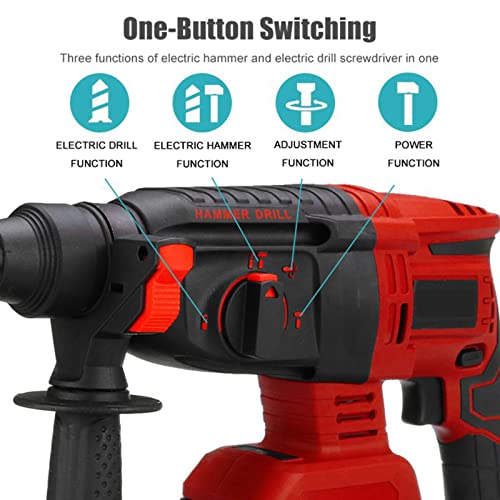 Akku-Bohrhammer, SDS-Plus Bohrhammer, Sicherheitskupplung 3 Funktionen mit Vibrationskontrolle, Mit 2 x 4,0 Ah Akkus… – Bild 5