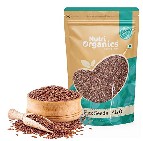 Image of Nutri Organics Chia Seeds for Weight Loss 500gm Omega 3 Rich Raw Chia Seed 500 Gram & Nutri Organics Flax Seeds 1kg