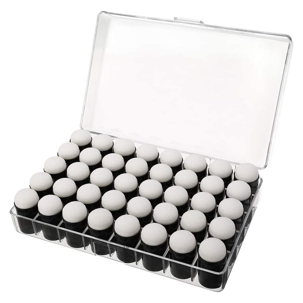 Rersduyt 40Pcs Finger Sponge Daubers, DIY Craft Handmade Finger Painting Sponge Set with Storage Box for Crafting Painting