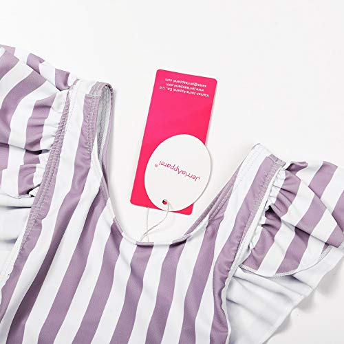 Image of JerrisApparel Little Girl One-Piece Swimsuit Ruffled Sleeve Swimwear Bathing Suit Beachwear