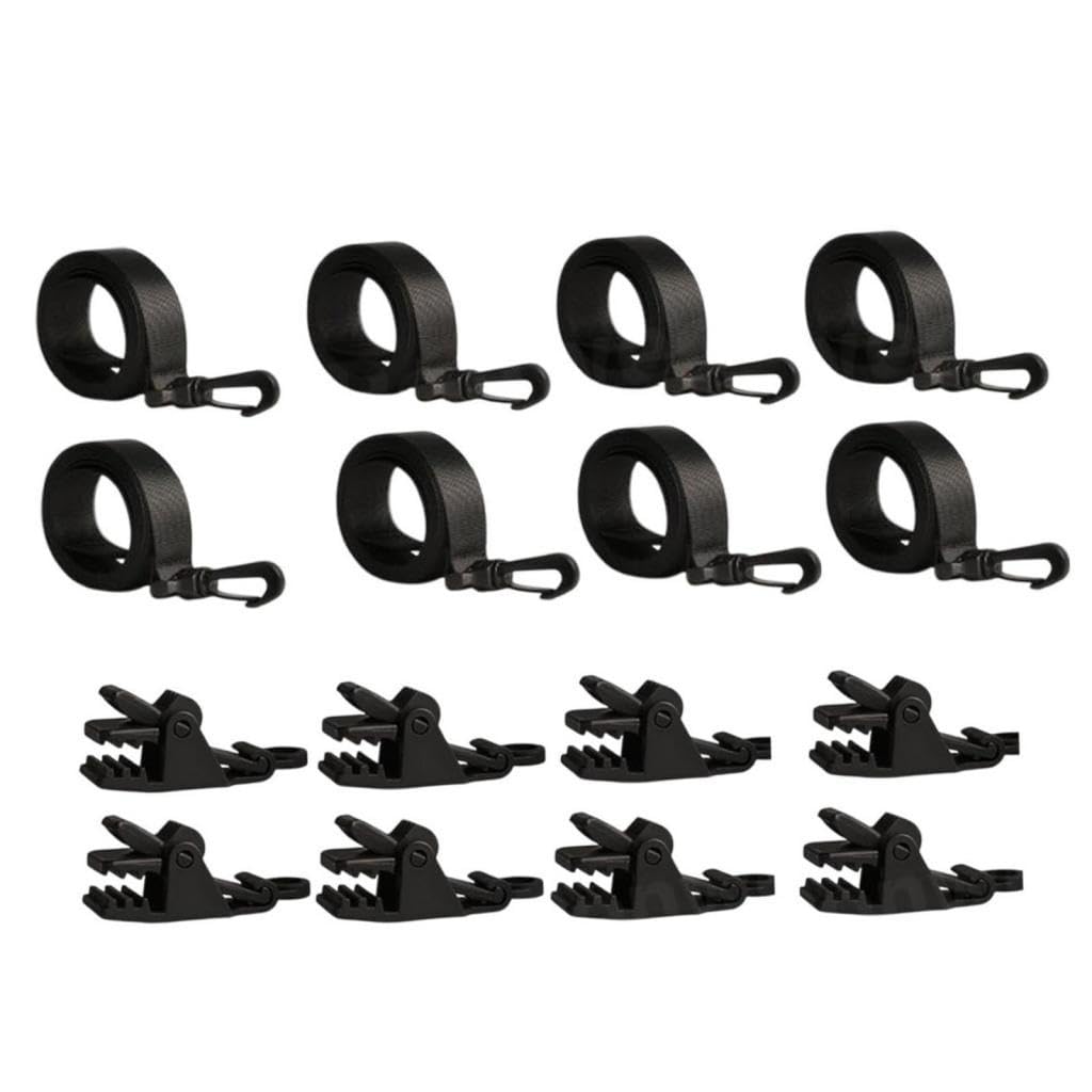 Correas de Sujeción para Cubiertas Solares de Piscinas, Kit de Fijación Versátil para Piscinas, Conexión Segura, Juego de 8 Uds.