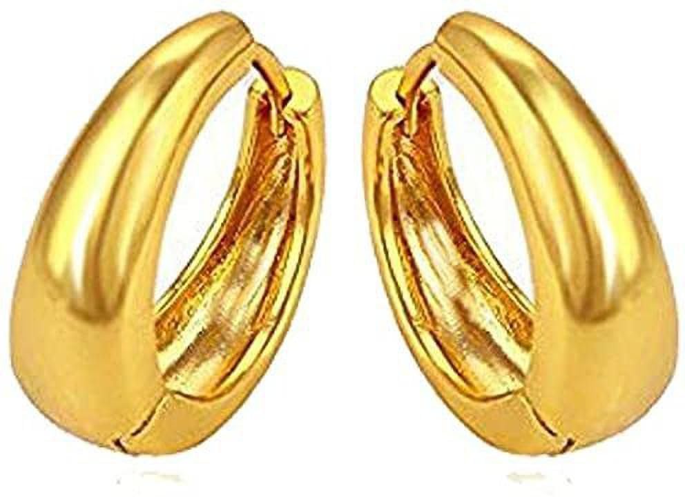 style wind Gold Plated Hoop Kaju Salman Bali Earrings for Men, Huggie Style-picture-20