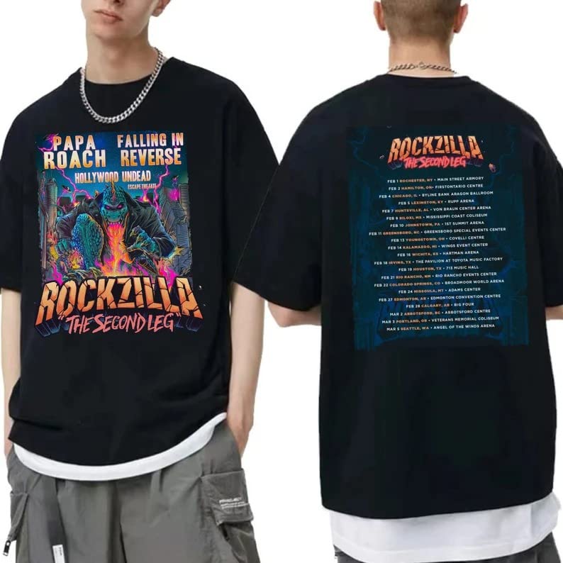 Rockzilla The Second Leg Tour Shirt, Rockzilla Tour 2023 Shirt, Papa Roach Falling In Reverse