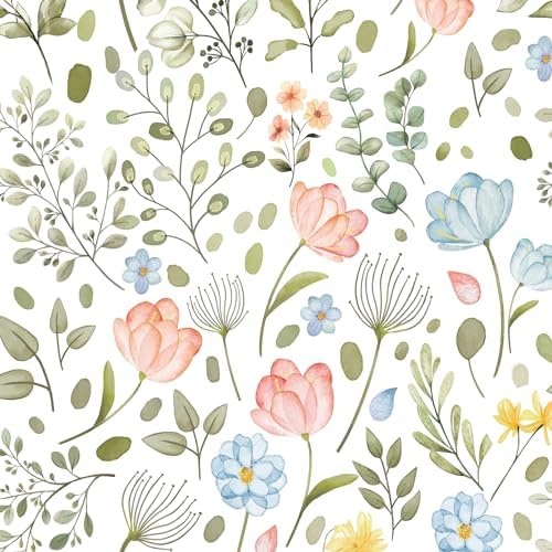 Peel and Stick Wallpaper Flower and Leaf Thick Self Sticking American