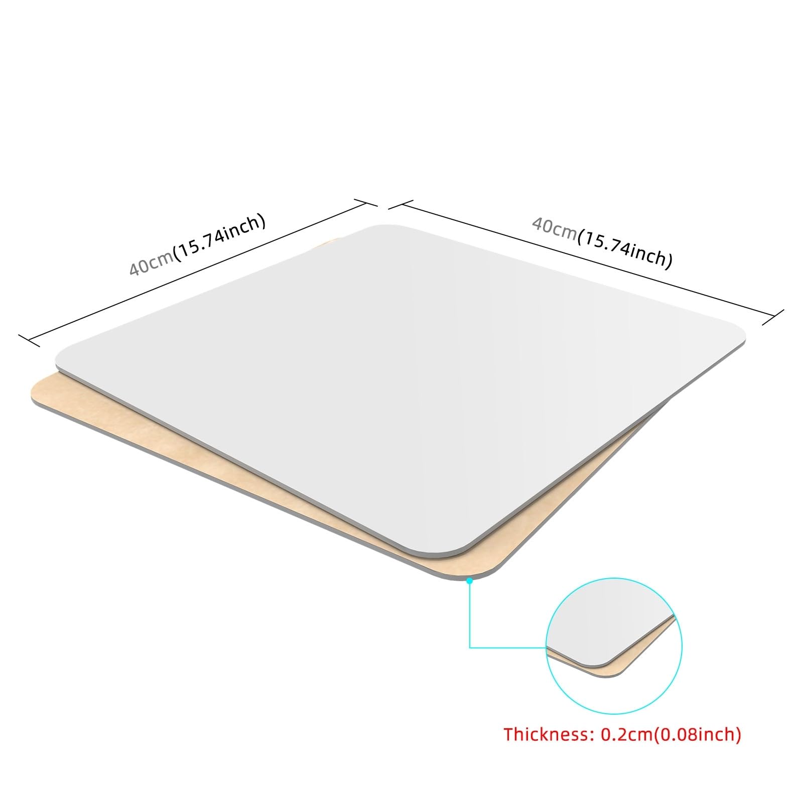 PULUZ 40cm/ 15.7 inch White & Black Acrylic Reflective Display Table Background Board for Small Product Table Top Photography Shooting (16 x 16 inch)