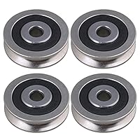 CNBTR 4 Stück U-Type Lager Riemenscheibe Rad 6x30x8mm Belastung 355kg Silber für Tür Fenster