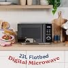 Russell Hobbs 23L Flatbed Digital Microwave with 800W Power, 8 Auto-Cook Menus, Defrost Function and Child Lock in Black, RHFM2365B