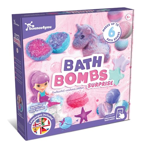 Science4you Badebomben für Kinder Set zur Herstellung von Badebomben Lernspielzeug Experimenkastenset: 6 Kosmetik Experimente Stem Spielzeug Kosmetisch Geschenk für Mädchen & Jungen Alter 6 7 8+