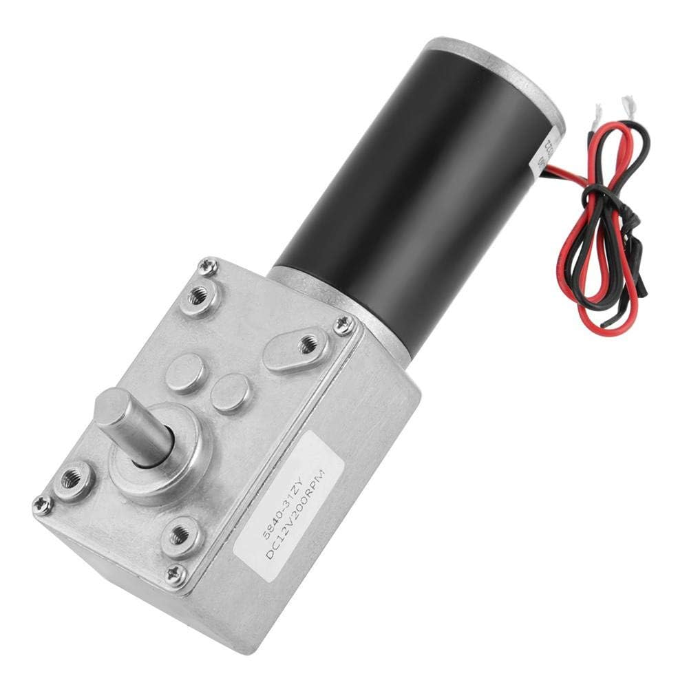 Dpofirs 31ZY Motor, 12V 200 U/min 5840-31ZY Permanentmagnet DC Turbo Schneckengetriebemotor Untersetzungsmotor Untersetzungsmotor Getriebemotor