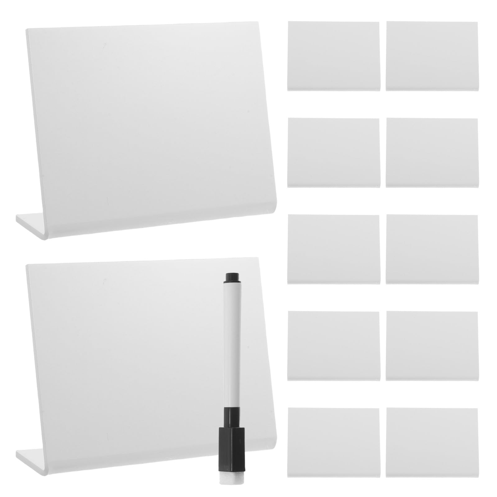 12 letreros acrílicos de mesa reservada - Mini pizarra de mensajes de reserva - Soportes para letreros de mesa en blanco con marcador borrable para recepción de boda.