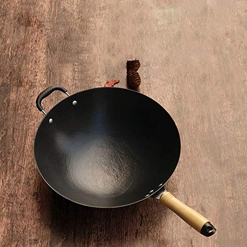 Wok de hierro fundido sin recubrimiento antiadherente miniatura 3