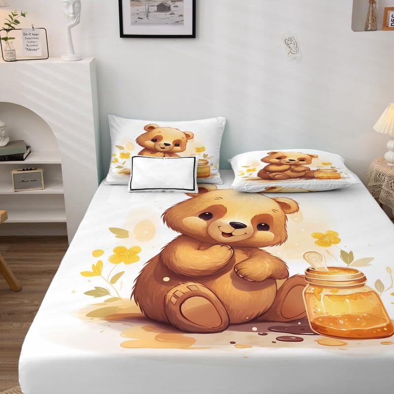 Jessrydo Kids Bed Sheets Full Size - 18" Deep Pocket, Soft Microfiber, Cute Animal Print, 4-Piece Set - View #7
