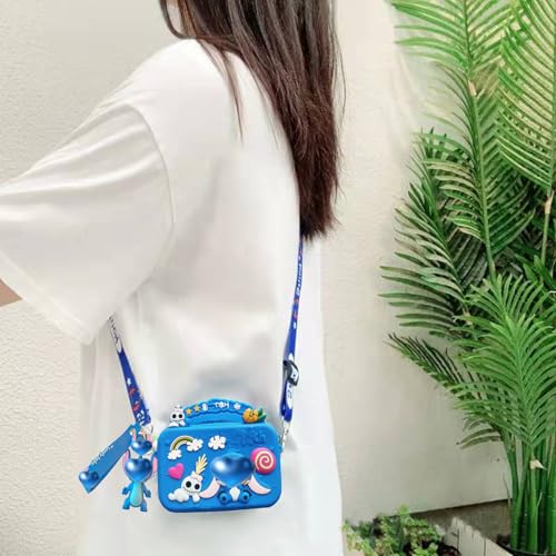 Crossbody bag with Adjustable Shoulder Strap, Handbag with Zipper, Badge Wallet with Lanyard, Wallet Purse Shoulder Bag Coin Pouch Accessories Money Bag for Girls (Blue)2