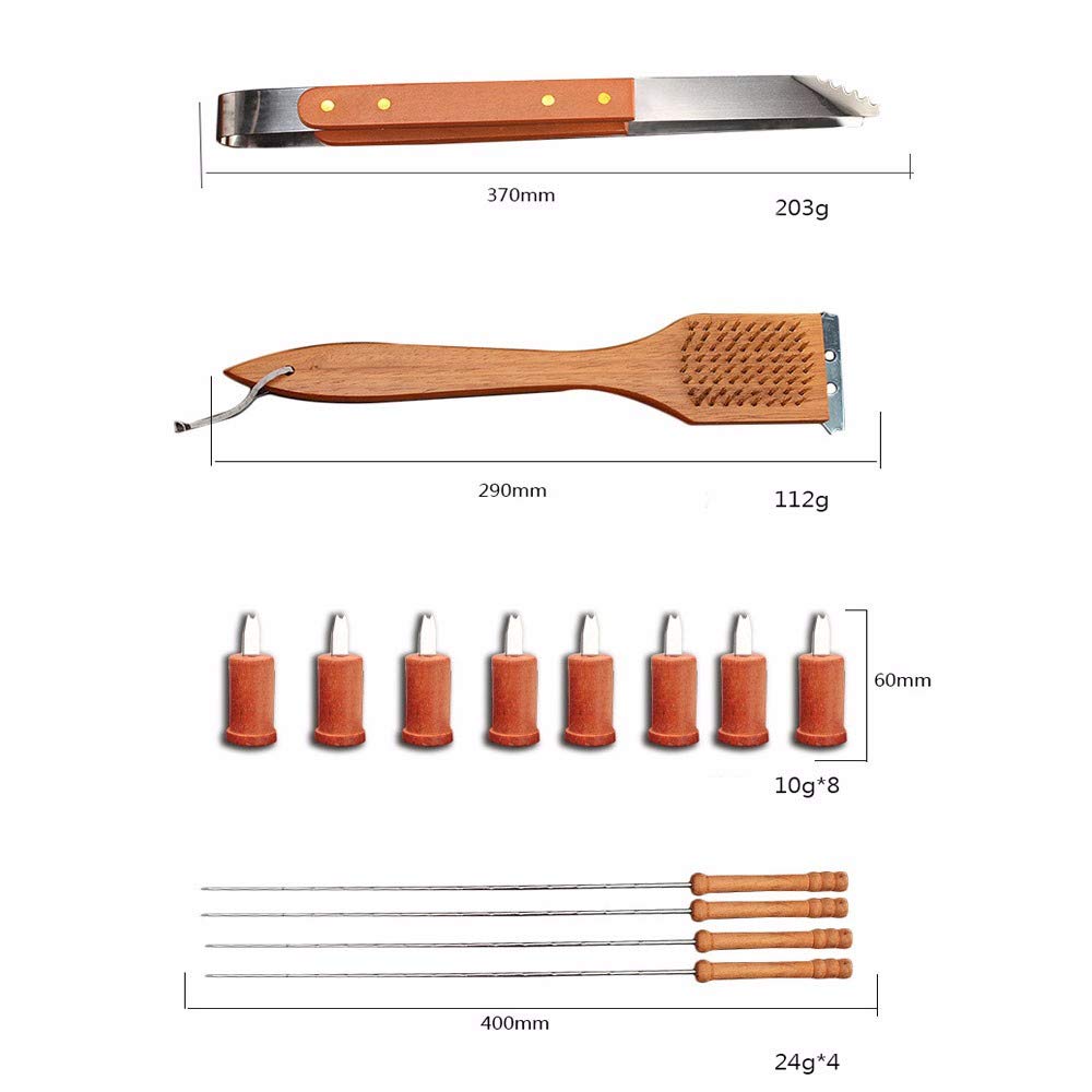 18 sztuk narzędzi do grillowania, akcesoria do grillowania ze stali nierdzewnej w aluminiowej obudowie - Kompletny zestaw do grillowania - Idealny prezent świąteczny dla mężczyzn