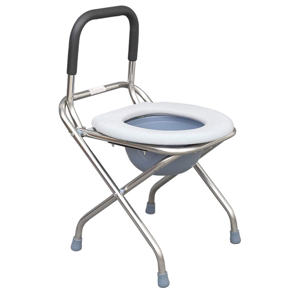 XWZJYLightweight Bariatric Toilet Seat Folding Potty Chair Bedside Commode with Toilet Style Seat and Cover for Adults, Handicap, Elderly