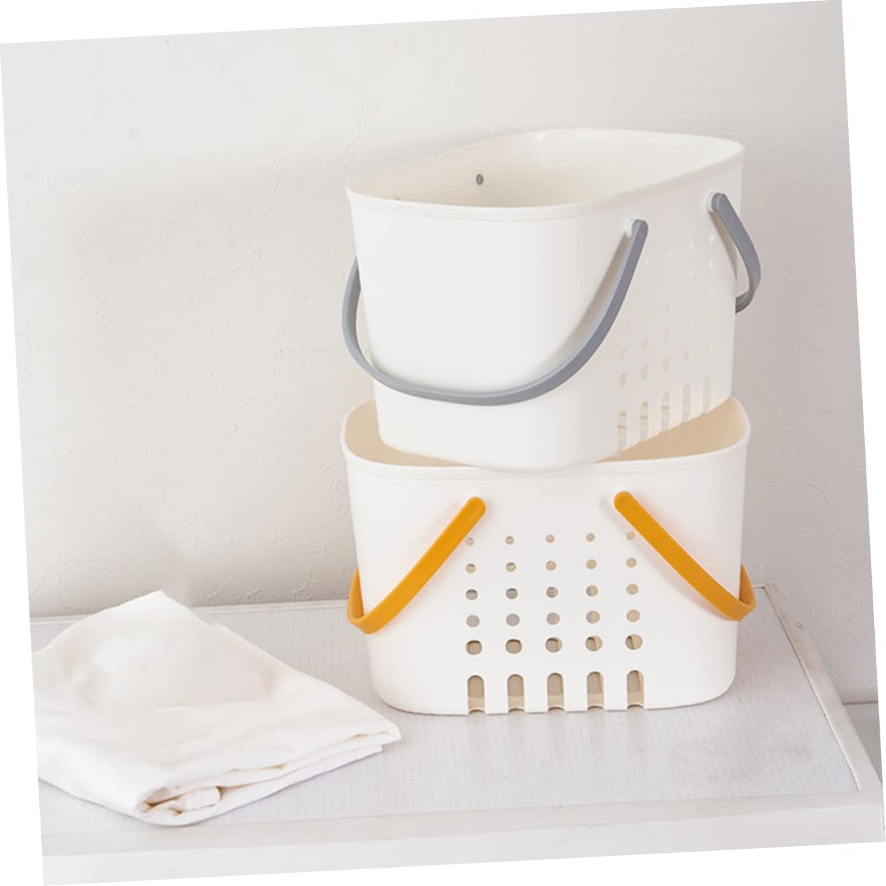 Alipis Cesta Baño Portátil De Plástico Con Asa Drenaje Para Ducha y Almacenamiento Versátil Organizador Multiusos