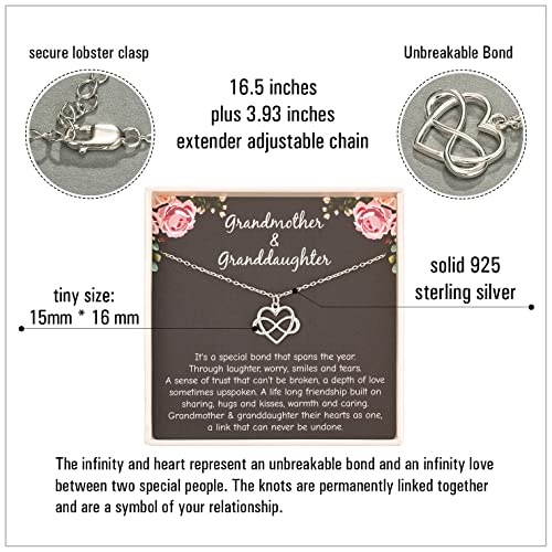 RareLove Grandmother Gifts from Granddaughter,Grandma Gift,925 Sterling Silver Tiny Infinity Heart Necklaces for Women,Grandma Birthday Gifts,Grandma Christmas Gifts from Granddaughter Grandchildren3