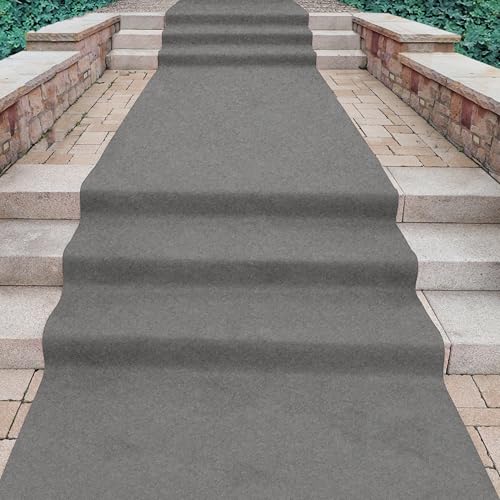 Primaflor Event-Teppich Podium | 100 x 300 cm | Zinn | Messeteppich b1 Meterware | 2 mm | schwer entflammbar CFL-S1 | rutschsicher | Messe-Bodenbelag für Hochzeit, Event & Ausstellung