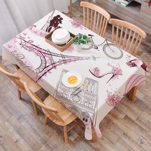DALEXHM Nappe Rectangulaire 137x183 cm Nappe Exterieur Imperméable Anti-tâche Protection de Table pour Salle à Mangerr,Motif harmonieux de Symboles...