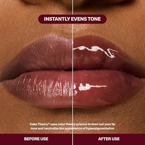 Image of POUND CAKE Cake Theory Lip Tone Equalizing Oil Duo | Hydrating and High-Shine Blurring Lip Oils in Browning (Purple Brown Tint) & Melted Butter (Yellow Tint) | Clean, Vegan, and Moisturizing Formula