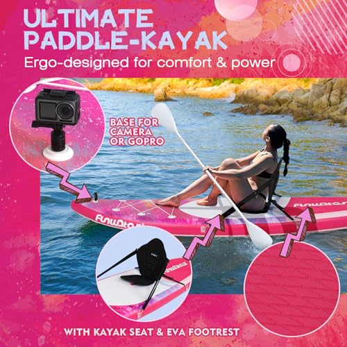 Image of FunWater Stand Up Paddle Board Ultra-Light Inflatable Paddleboard with SUP Accessories for Adults & Youth of All Skill Levels (Fantasy Pink)
