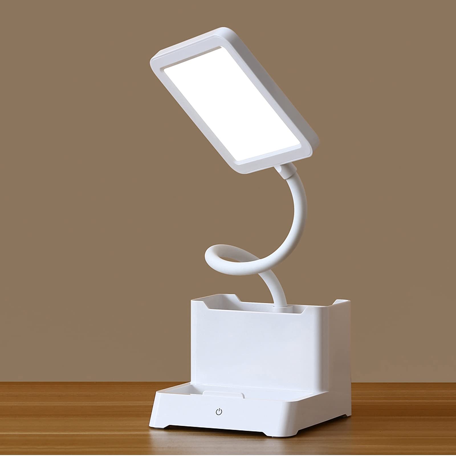 lampa biurkowa wielofunkcyjna lampa biurkowa LED ładowanie/wtyczka dwufunkcyjna lampa chroniąca oczy 5W możliwość przyciemniania sterowanie dotykowe lampka do czytania z uchwytem na długopis stojak na