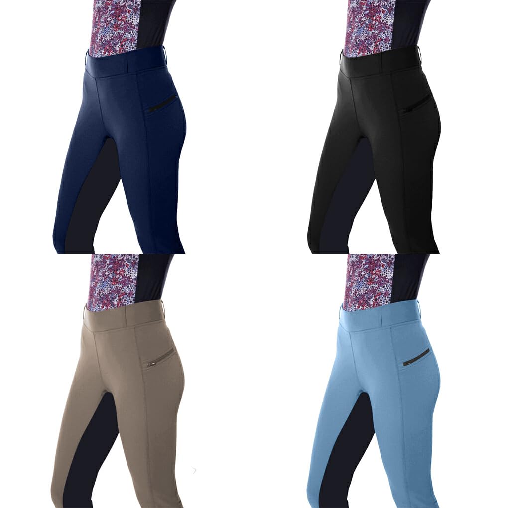 Pantaloni da Equitazione Resistenti agli Strappi Cuciture Fini e Pantaloni da Equitazione Senza spargimento Poliestere Squisito mestiere Equestrain, Azzurro M